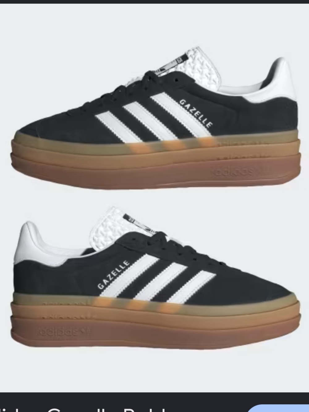 adidas Gazelle women’s size 9 Sneakers - Black/White with Brown Gum Sole